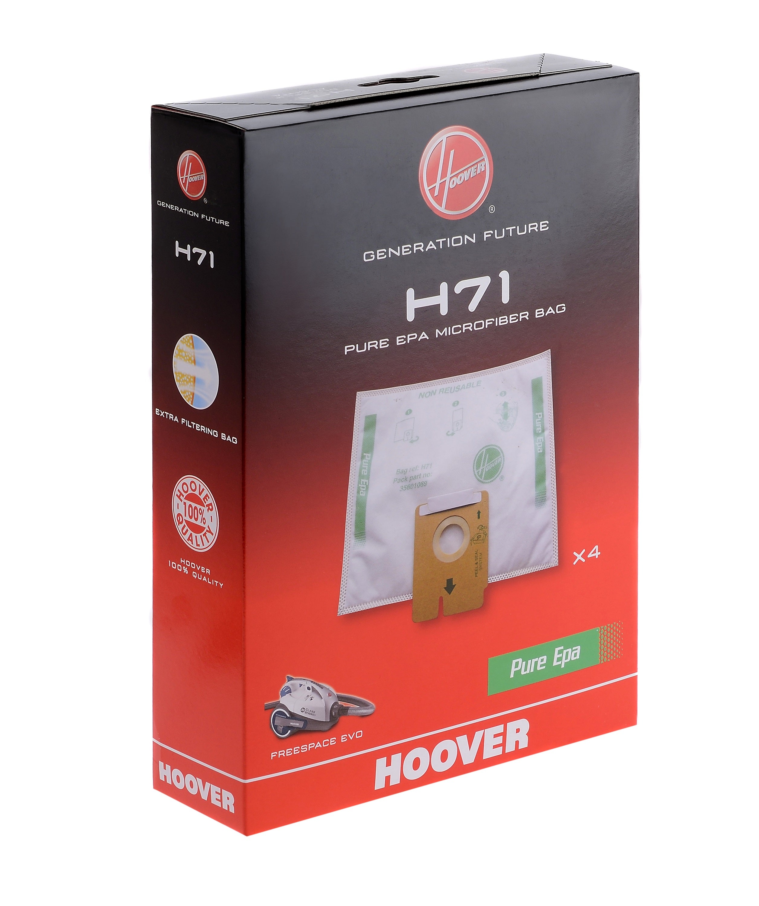 x4 sacs aspirateur HOOVER H71 lot de 4 sacs microfibre haute